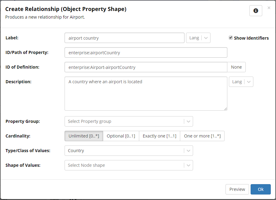 TopBraid EDG Create Relationship Form