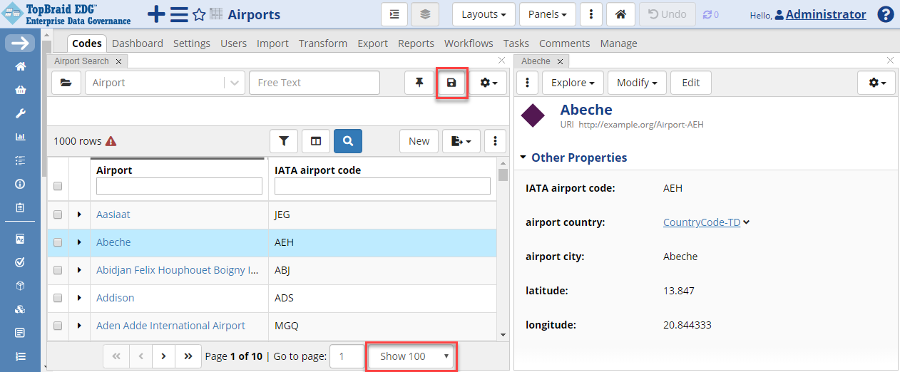 TopBraid EDG Reference Datasets - View Airport