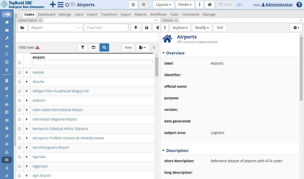 TopBraid EDG Reference Datasets - Airports