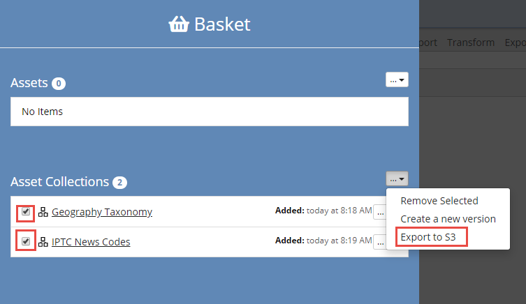 TopBraid EDG Export to S3 Options Highlighted