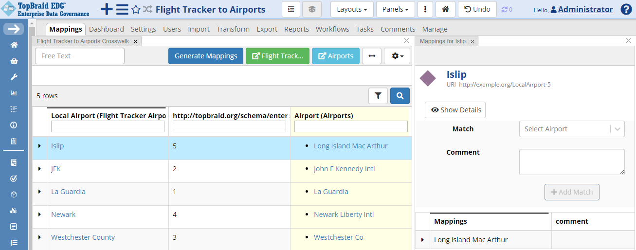 TopBraid EDG Flight Tracker Mapped