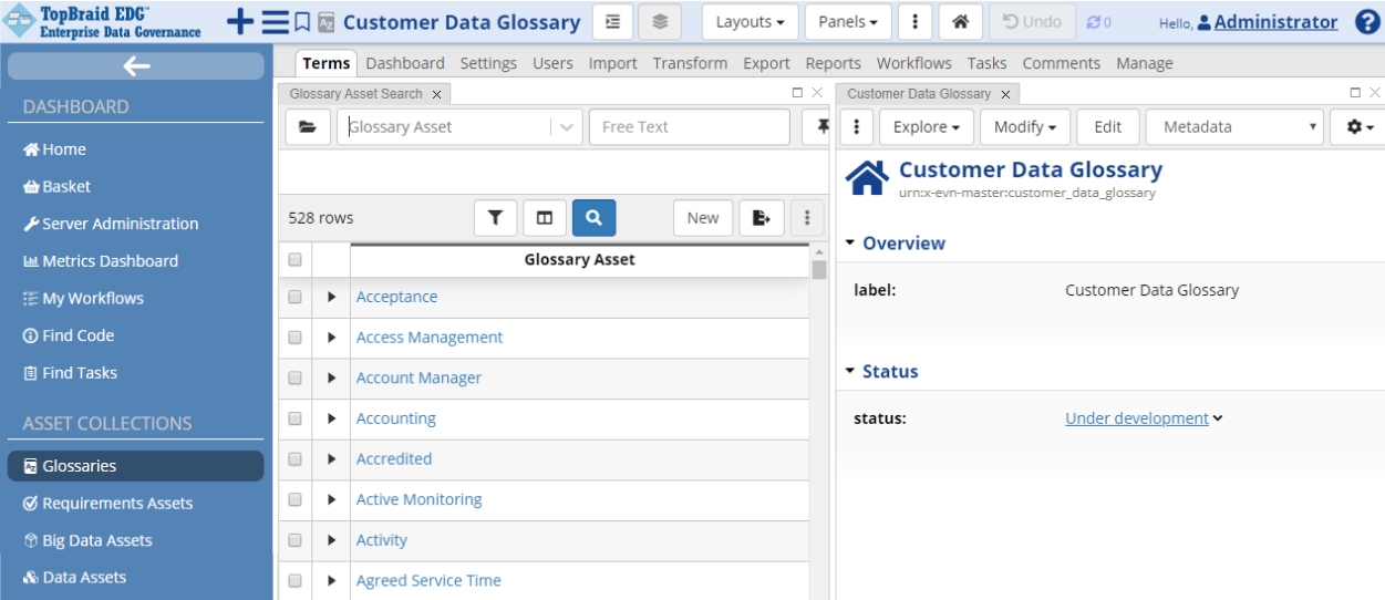 TopBraid EDG Customer Data Glossary