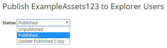TopBraid EDG Publish for Explorer Users Status Options