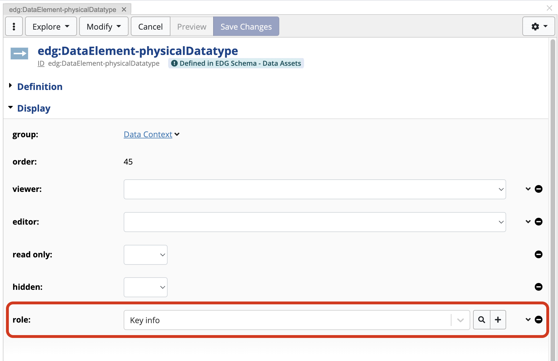 Property Shape being assigned a DASH Property Role