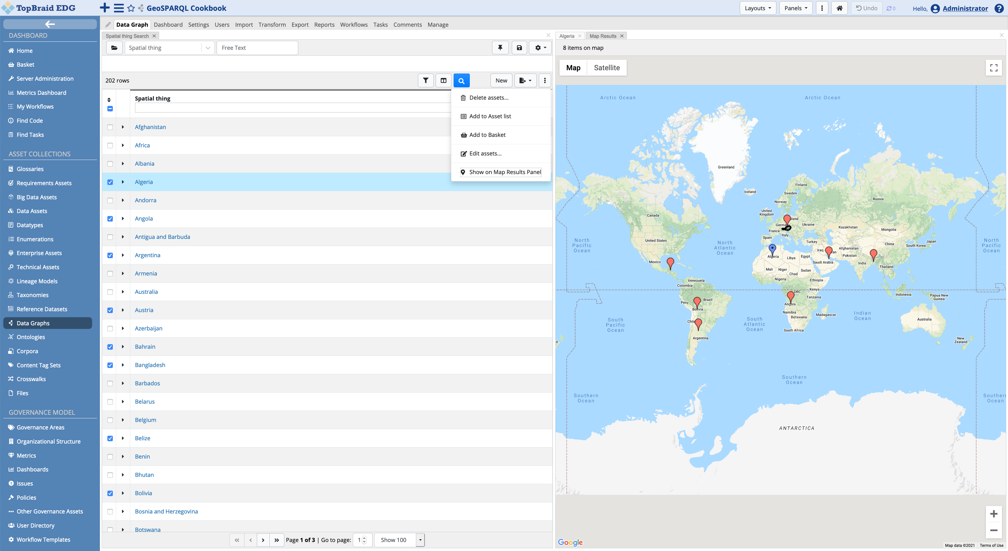 Show results on Map