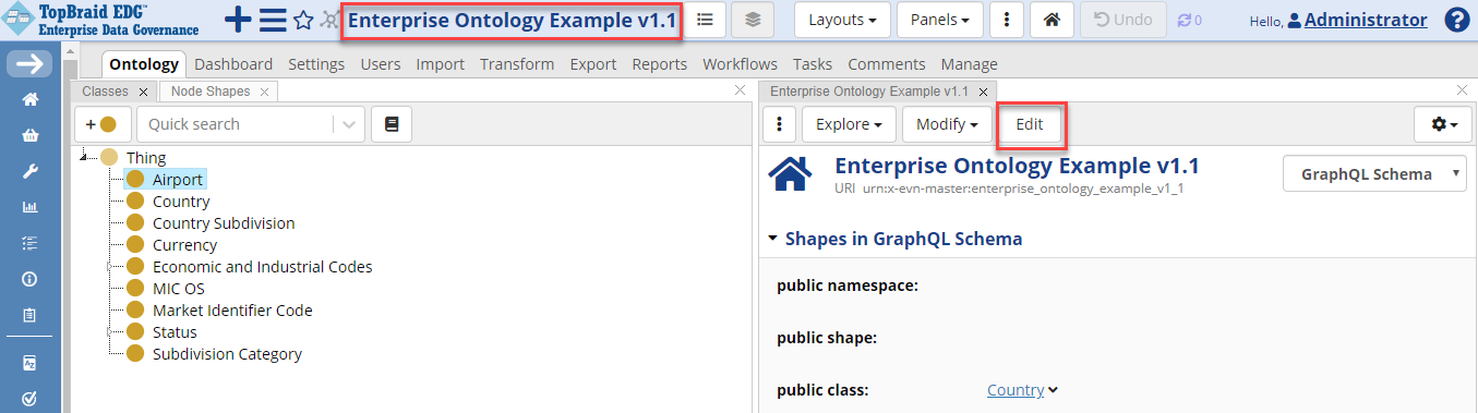 TopBraid EDG Enterprise Ontology Example v1.1 - Edit