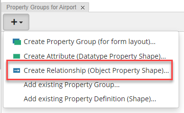 TopBraid EDG Create Relationship Dropdown