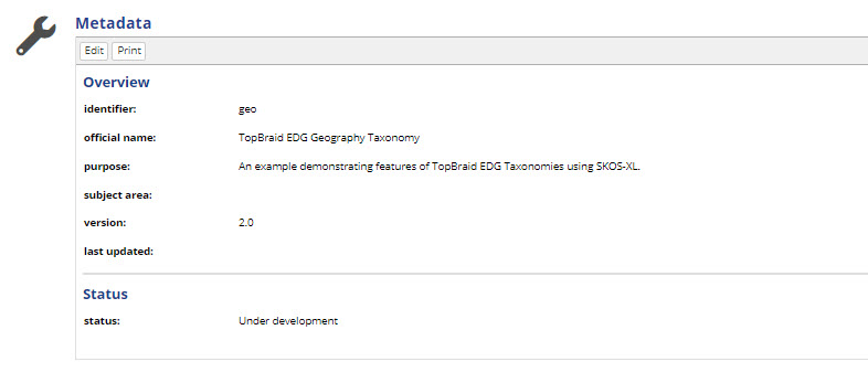 TopBraid EDG Metadata Overview and Status