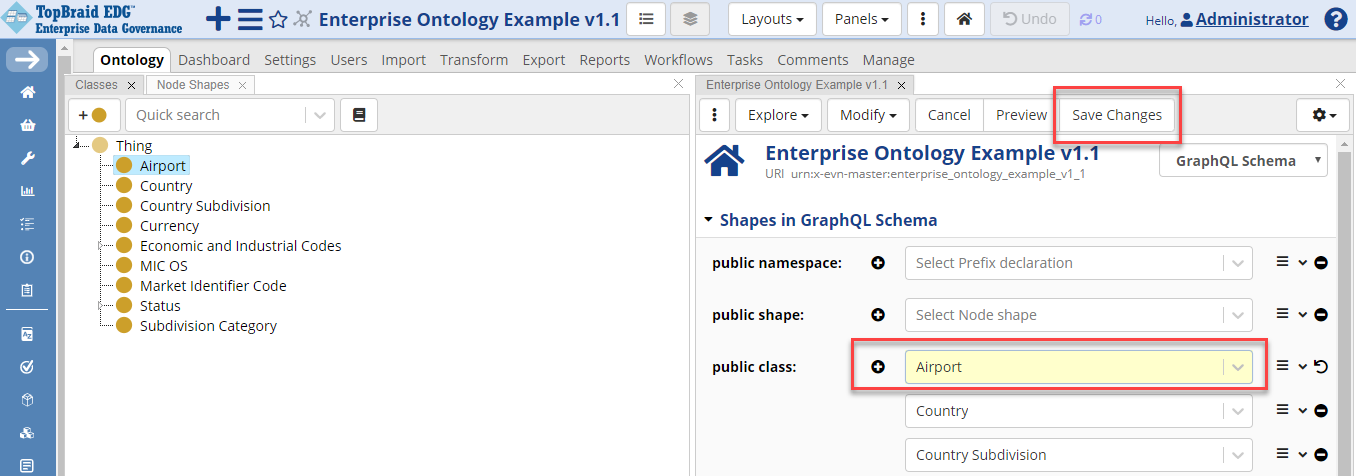 TopBraid EDG Enterprise Ontology Example v1.1 - Save Changes